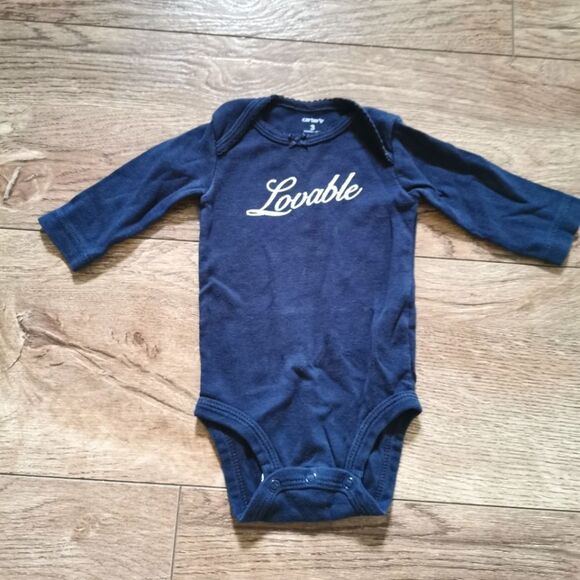 5/$10 Carter's long sleeve onesie size 3 m - Picture 1 of 4
